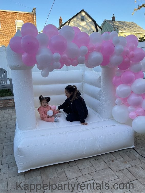 7 Foot All White Bounce House Kappel Party Rentals LLC Hicksville NY