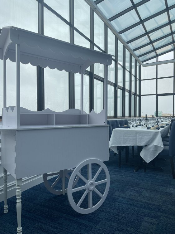 Large White Candy Cart Kappel Party Rentals LLC Hicksville NY